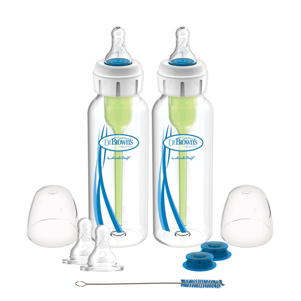 Dr. Brown's specialty feeding bottles: duo starter pack with 4x valves